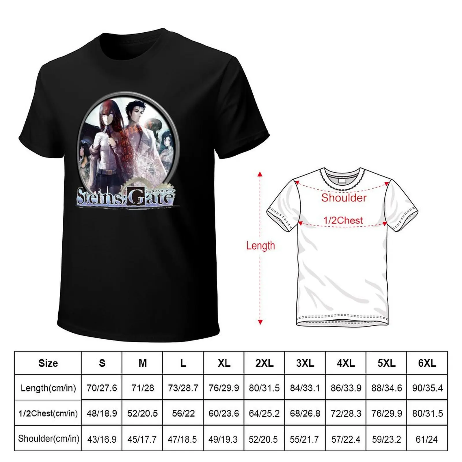 Steins;Gate T-Shirt tops aesthetic clothes Short sleeve tee sweat men t shirt