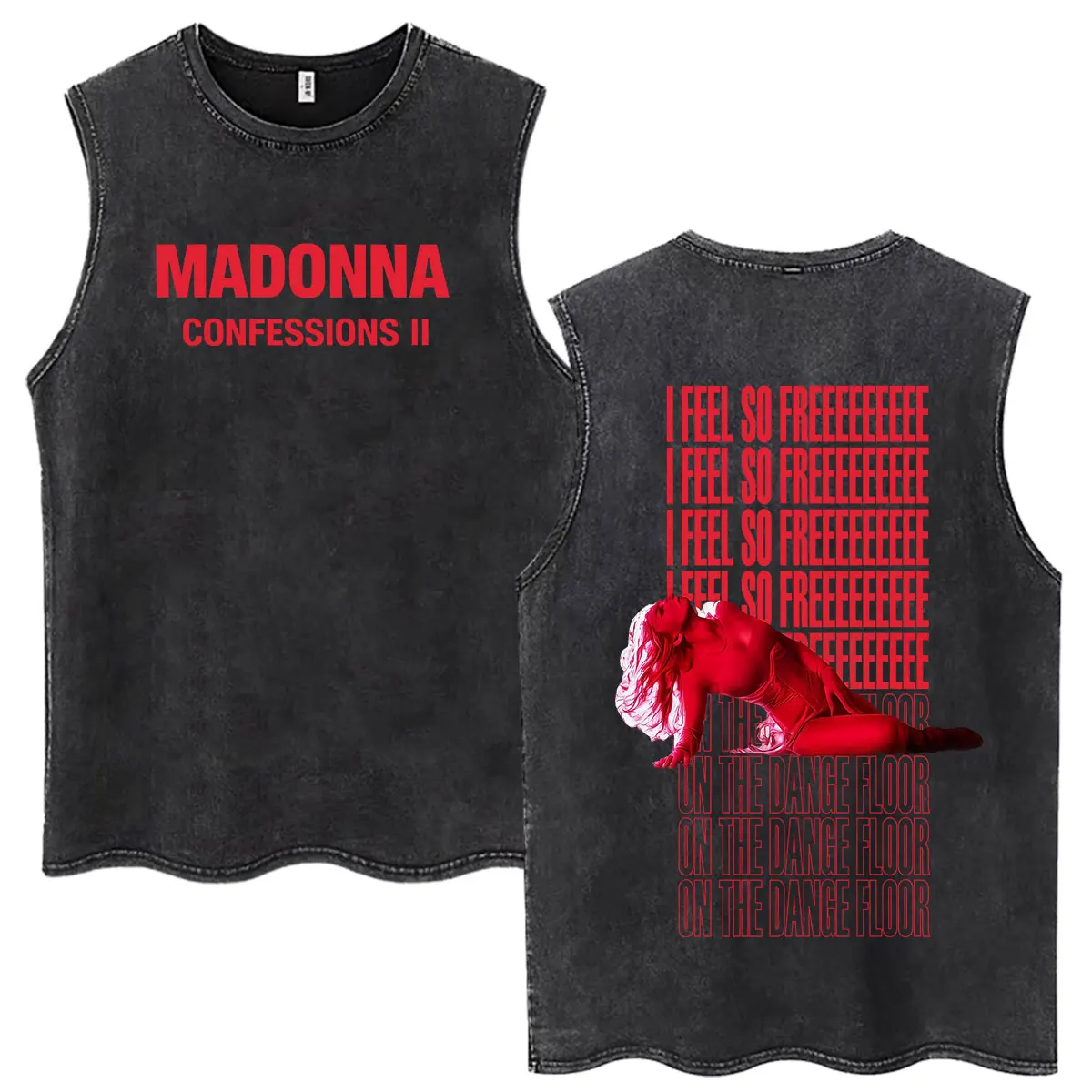 Madonna CONFESSIONS II Album Tour 2026 Print TShirt Men Women Fashion Harajuku T-shirt Casual Cotton Vintage Washed Vest T-shirt