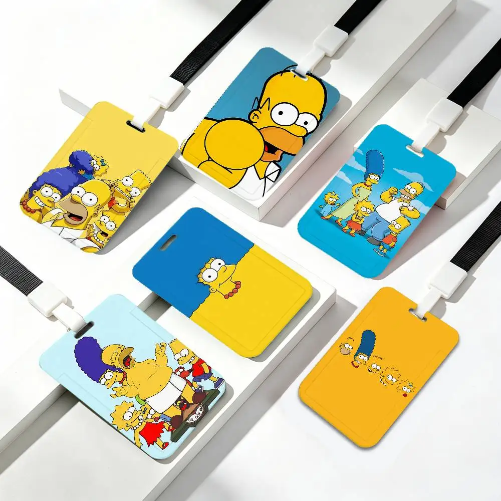 Funny The S-Simpsons ID Card Holder Badge Holders Lanyard Business Exhibit School Strap Neck Hang