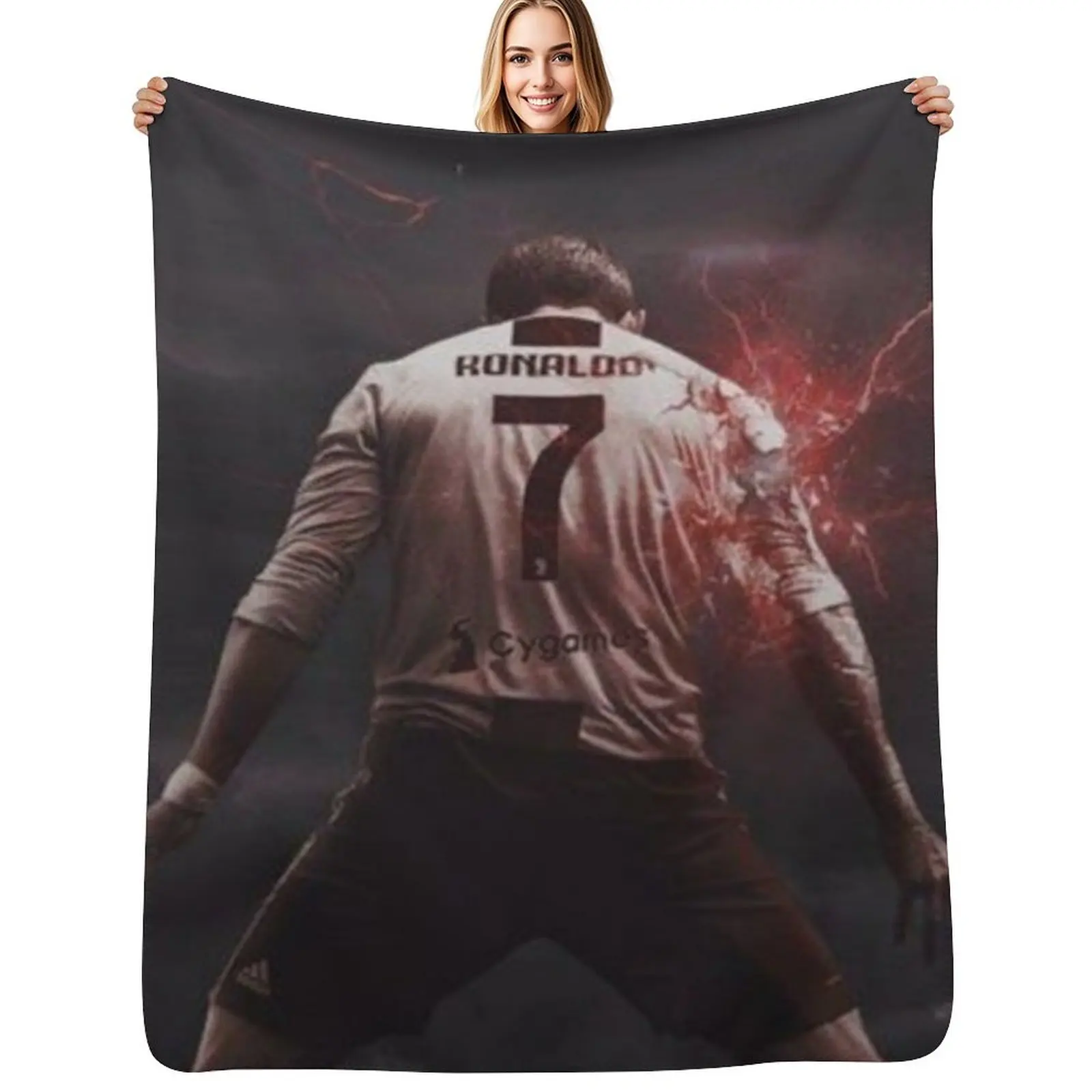 

Christiano Rnolado Theme Throw Blanket sofa bed Giant Sofa Soft Plush Plaid christmas gifts Blanket