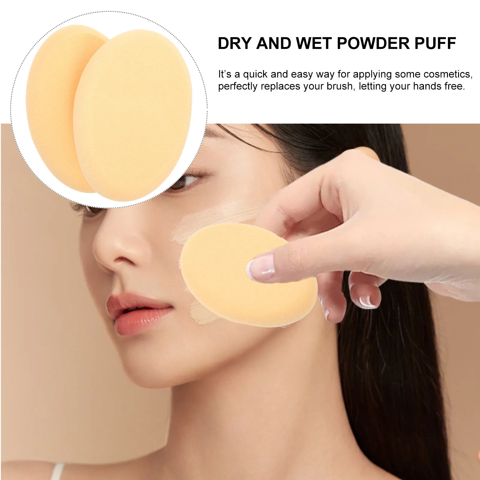 5Pcs Cream Powder Puff Supple Skin Friendly Makeup Puff for Loose Powder Blusher Liquid Foundation Highlighter