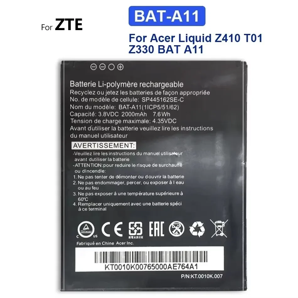 Battery BAT-E10 BAT-A12 BAT-A10 BAT-A11 2000mAh-2420mAh For Acer Liquid Z530 LTE T02 Z530S Z520 Dual E3 V380 E380 Z150 Z410 T01