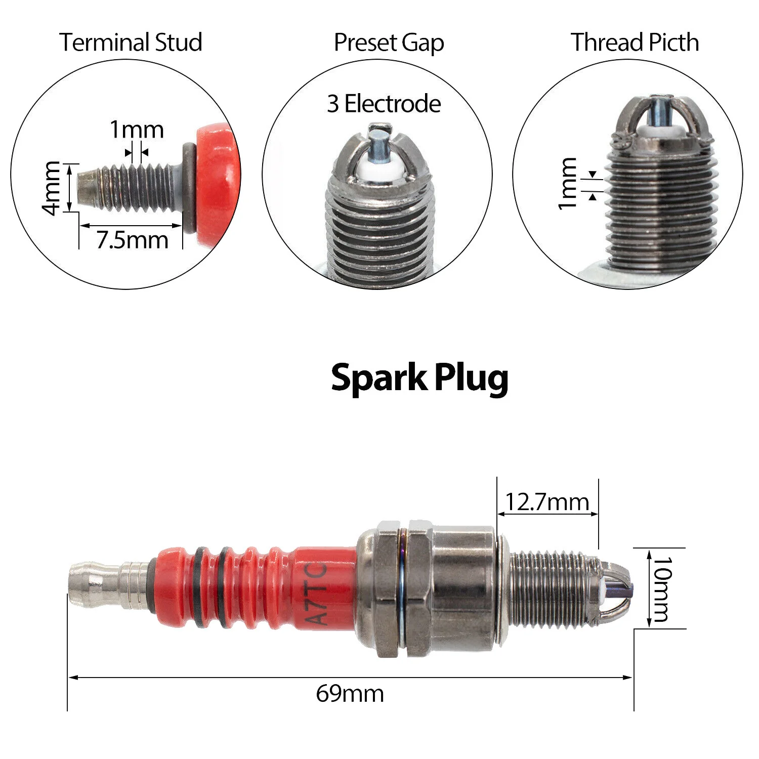 Performance Racing Ignition Coil CDI Box Spark Plug Kit for 50Cc- 160Cc Pit Dirt Bike for Honda XR 50 CRF 50 Elite