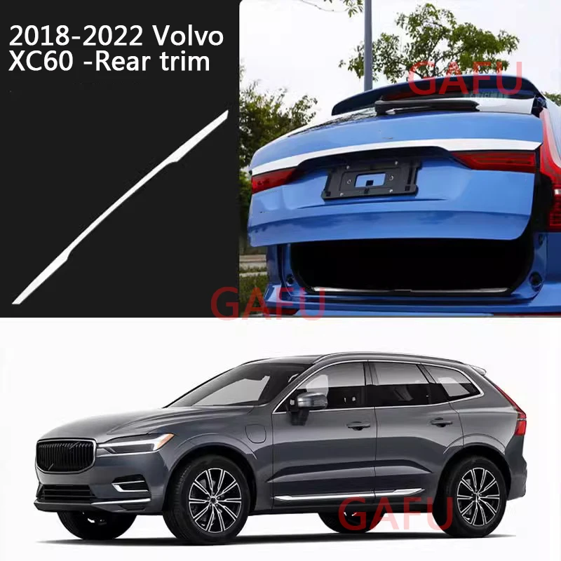 

Для Volvo XC60 2018-2022 задняя дверь автомобиля, задняя дверь, нижняя деталь, Внешнее украшение автомобиля из нержавеющей стали, защитные аксессуары