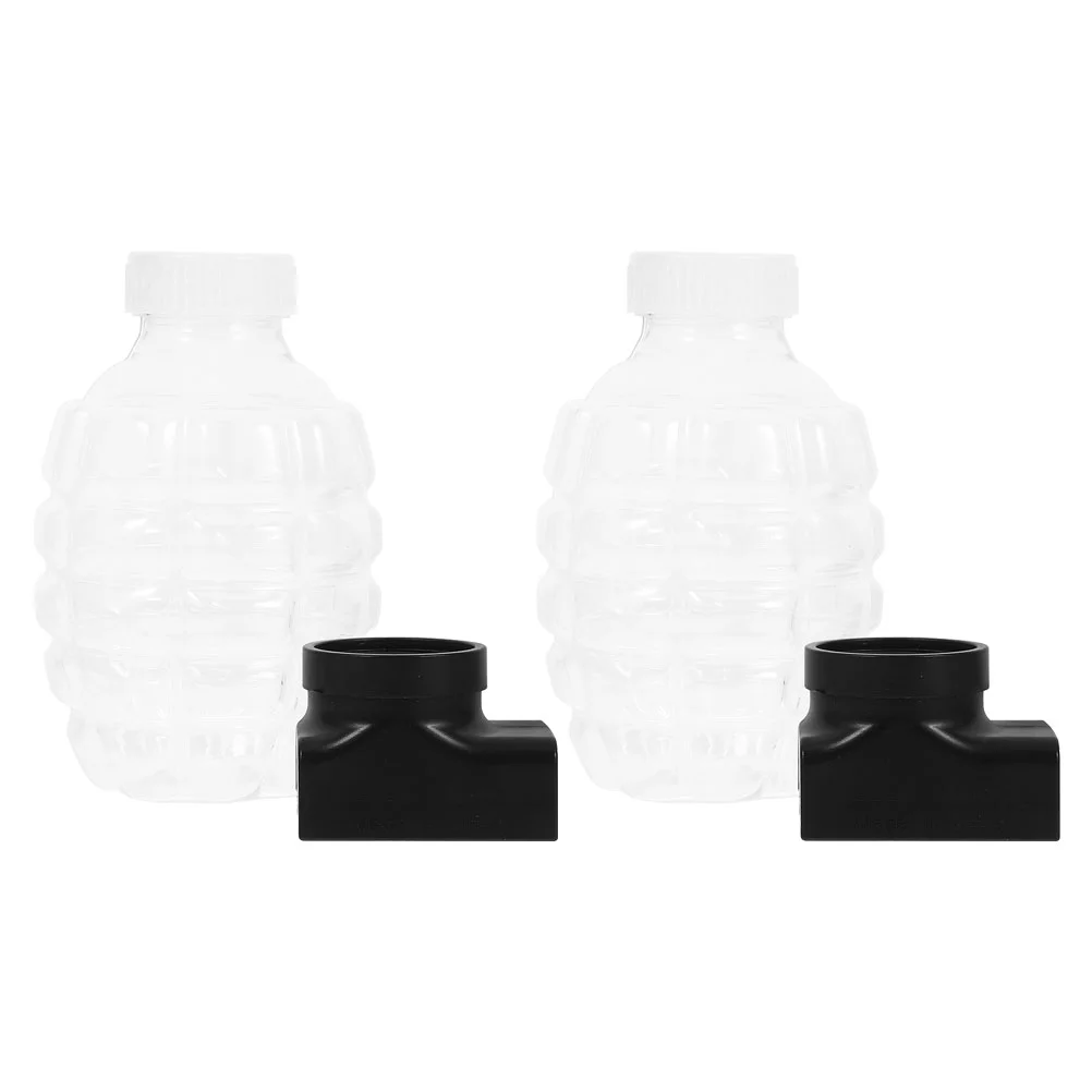 2 Sets Bubble Bottle Plastic Beads Bottles Pineapple Display Empty Refill Storage Small