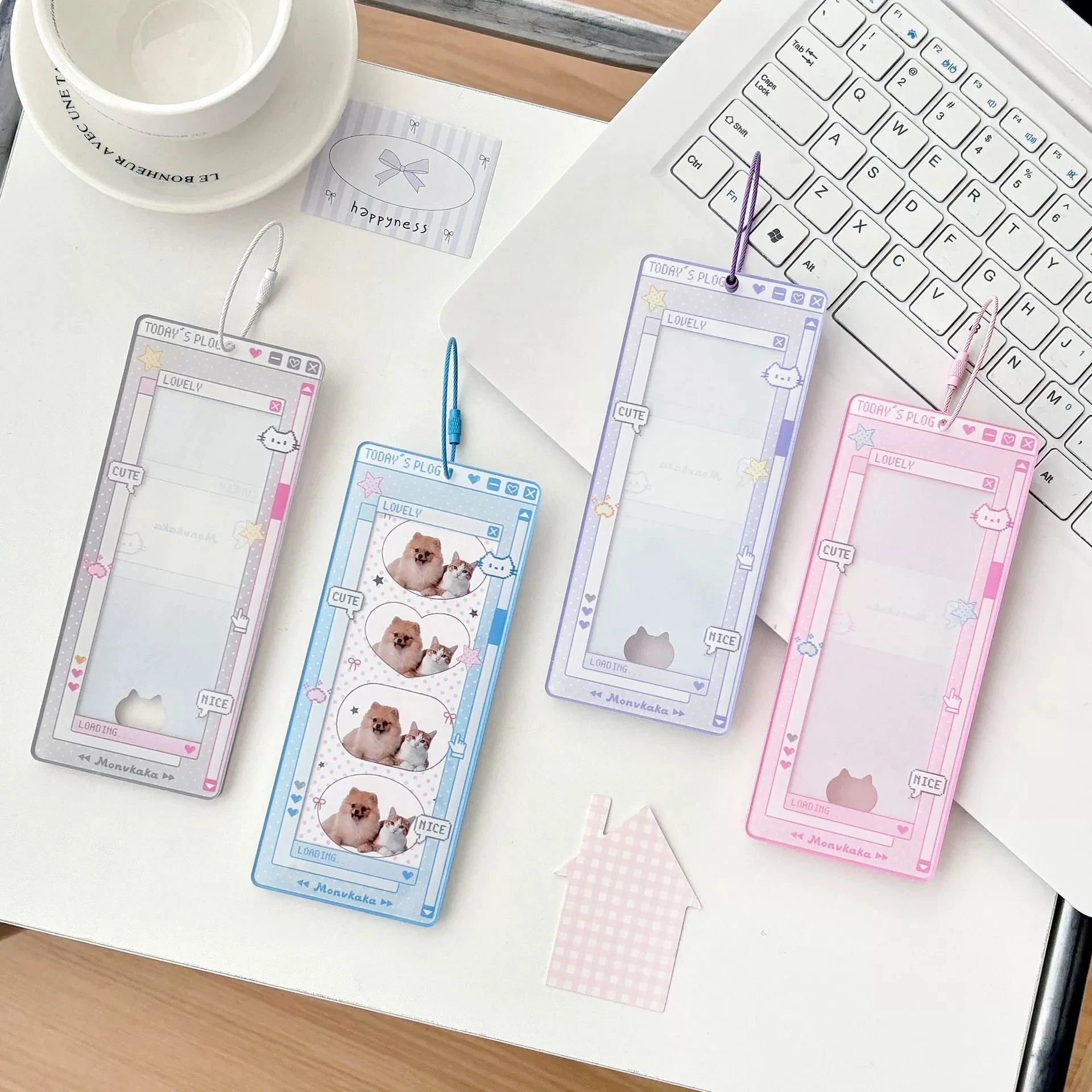 Cute Kitten Jelly Color Photo Booth Frames Photo Booth Album For 2X6 Inch Photo Strips Wedding Album 2 X 6 Bookmark Holder