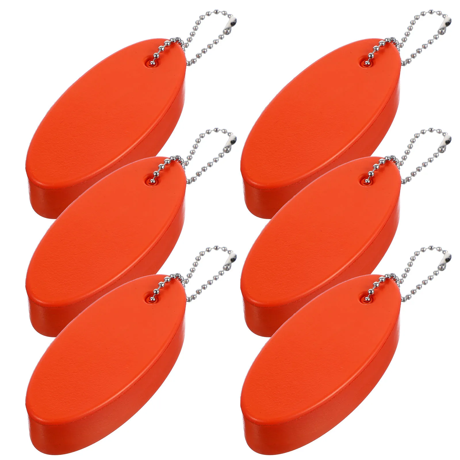 

6Pcs PU Floating Keychain Oval Key Ring Exquisite Pendant Design for Boating Fishing Sailing Swimming Outdoor Adventure