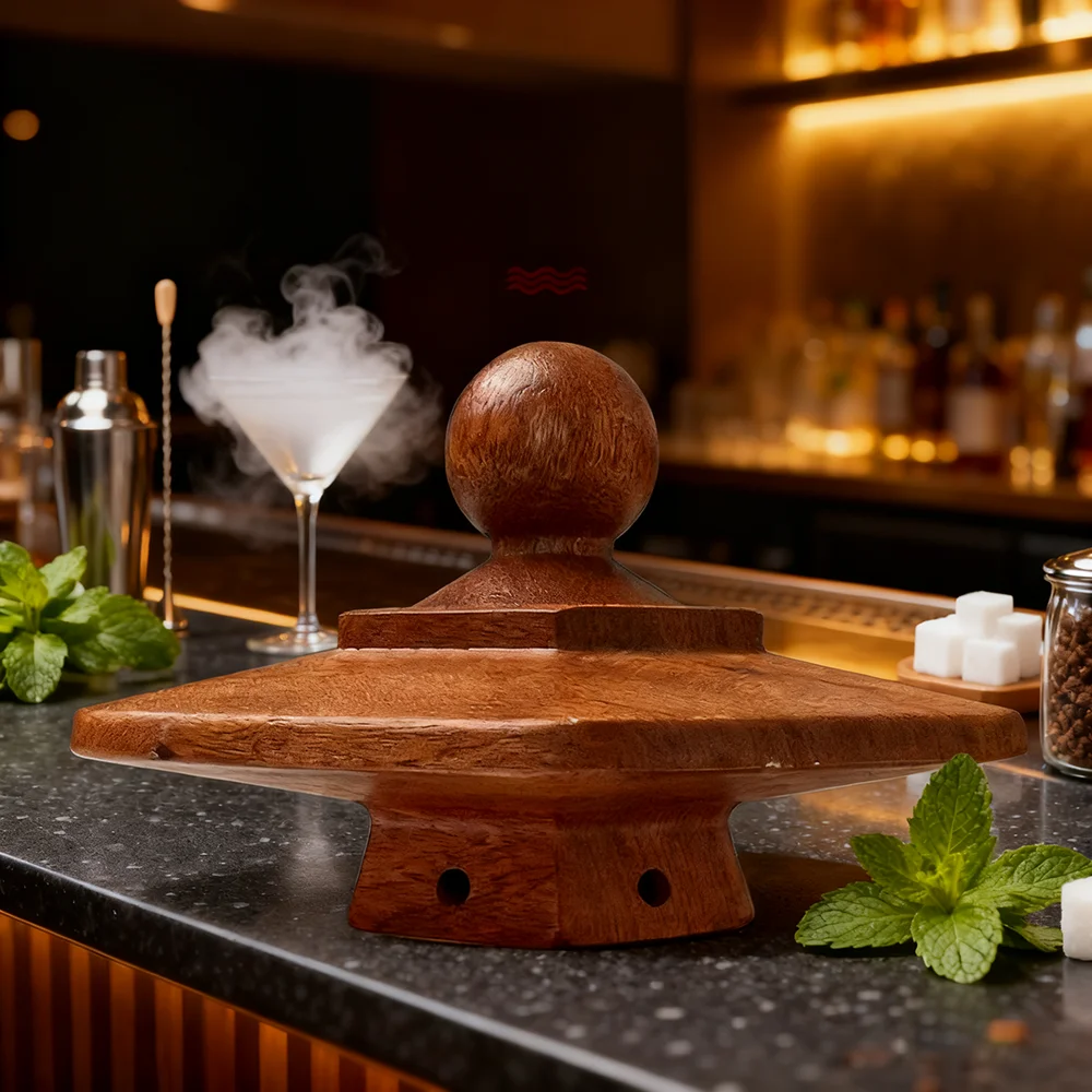 الزجاج العلوي المدخن كوكتيل المدخن عدة مع 4 قطعة رقائق الخشب نادل اكسسوارات لمشروبات ويسكي التدخين طقم هدايا للرجال