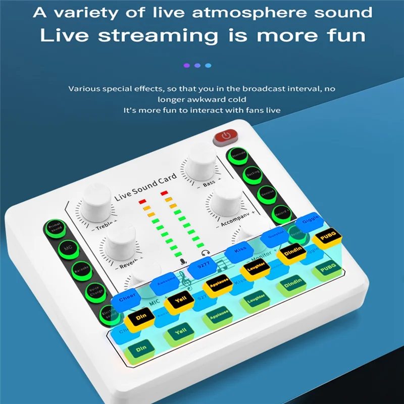 M8 Live Sound Card Wireless Bluetooth Audio Mixer Digital Mixer Noise Reduction Live Streaming Broadcast Podcasting