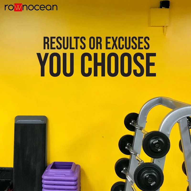 Results or Excuses YOU CHOOSE, Gym Design Ideas wall sticker vinyl , Office Wall Sign, Running Gift , Physical Therapy E604