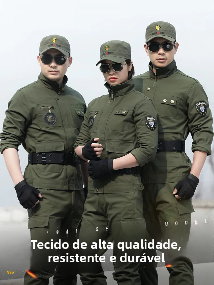 mens-and-womens-camouflage-uniform-set-long-sleeve-wear-resistant-workwear-multiple-pockets-military-green-training-uniforms