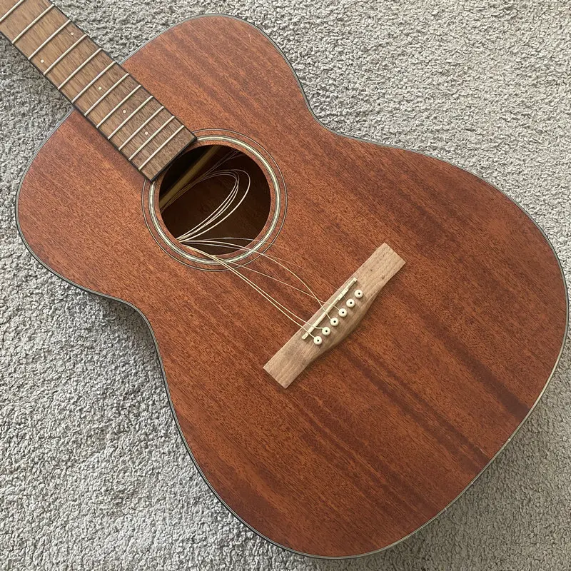 

H371 41'OM Solid Mahogany Top Natural Matte Color Acoustic Guitar Unfinsihed Brand Items Authorised Produced for DIY REPLACE