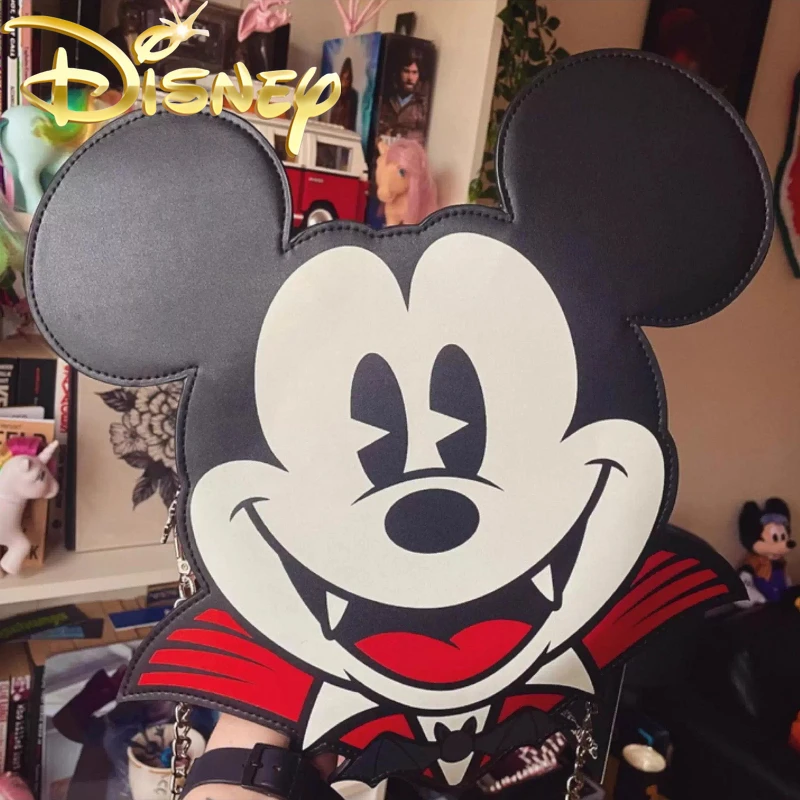 

Disney Mickey New Women's Shoulder Bag Halloween Decoration Cartoon Women's Shoulder Messenger Bag 3D Fashion Trend Women's Bag