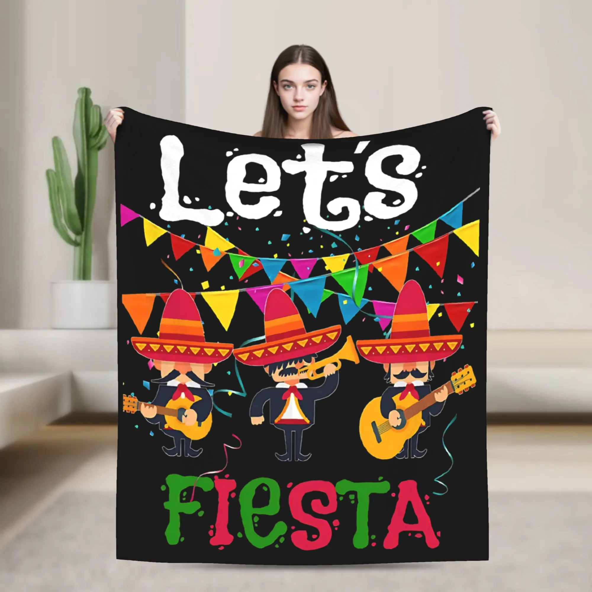 Let's Shift Party Fiesta Soft Warm Blankets Mexican Amigo Cinco De Mayo Plush Throw Blanket Chair Flannel Bedspread Sofa Cover