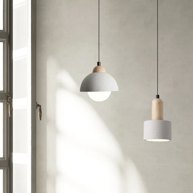 

Wabi-sabi bedroom bedside chandelier Nordic simple modern entrance restaurant bar creative cement small ceiling light