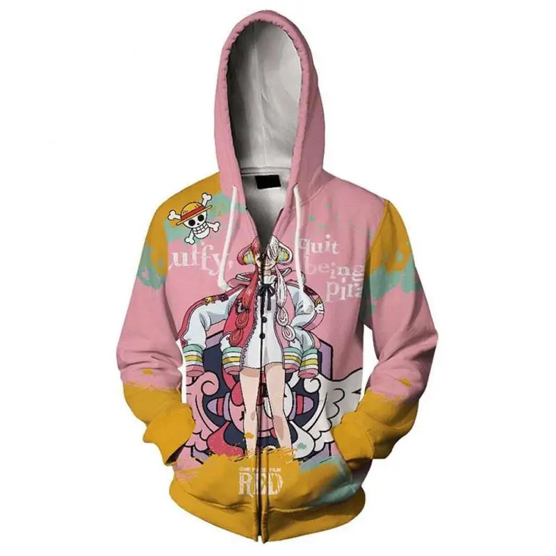 Lovely One Piece Zippered Hooded Sweatshirt Nami Monkey D Luffy Usopp Roronoa Zoro New Characters Child Birthday Halloween Gift