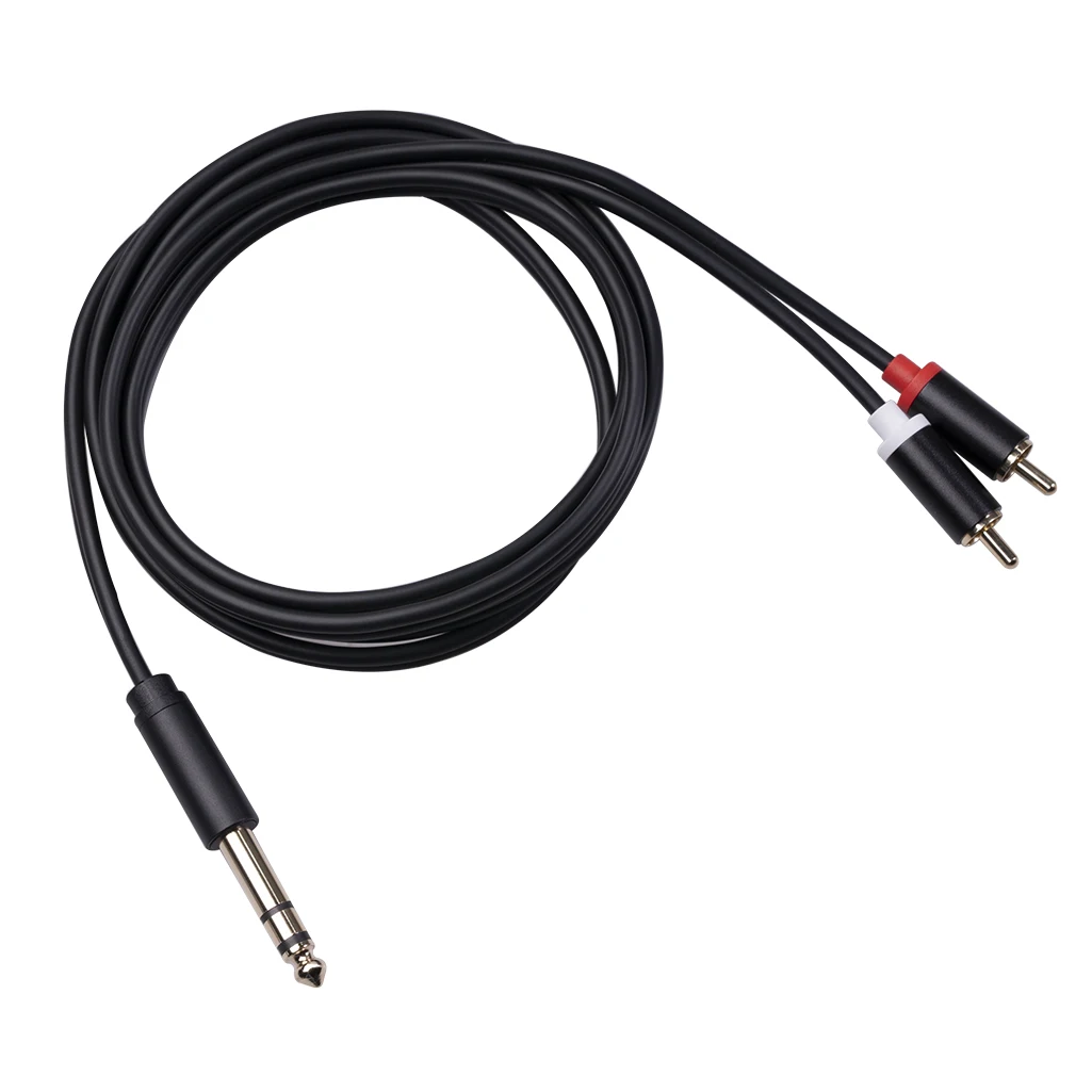 ~【On Sale】6.35 Mm To 2RCA Cable, RCA Cable 6.35Mm Male To 2 RCA Male Stereo Audio Adapter Y Splitter RCA Cable -3 Meter