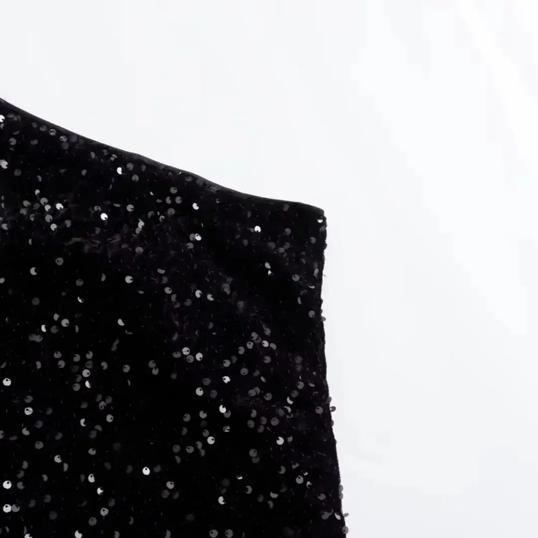 TRAF-Robe de Soirée Longue à Paillettes pour Femme, Dos aux, Sexy, Éducative, Slim, Froncée, Été