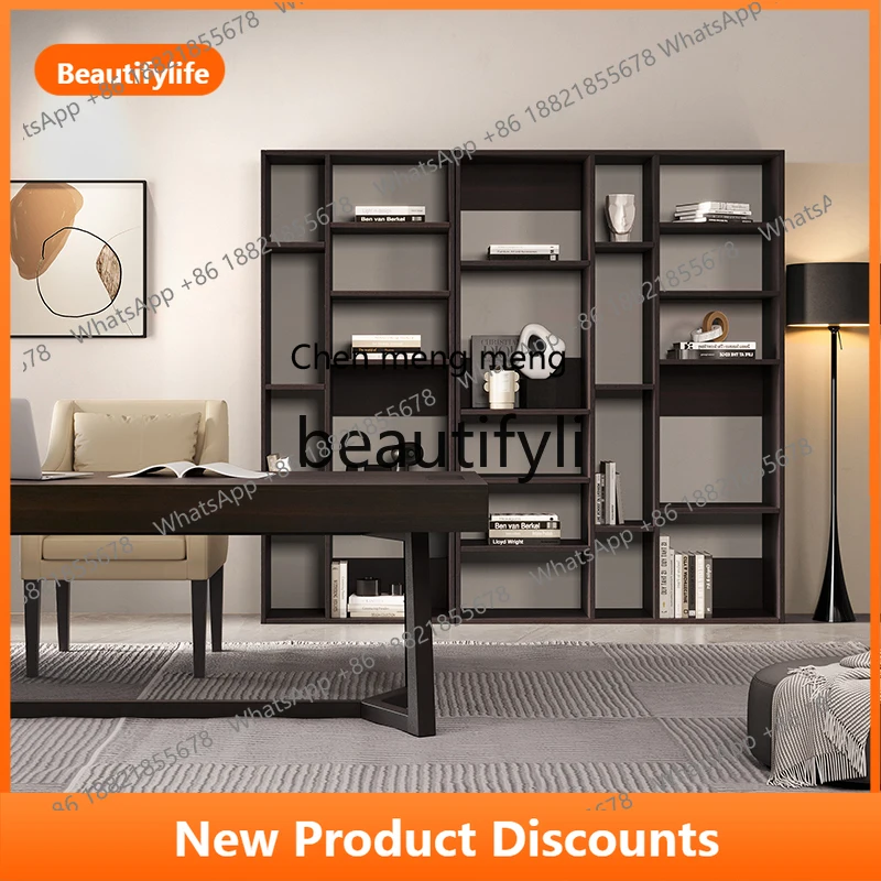 

X Bookshelf Combination Display Cabinet Home Study Storage Cabinet Modern Light Luxury Grid Cabinet