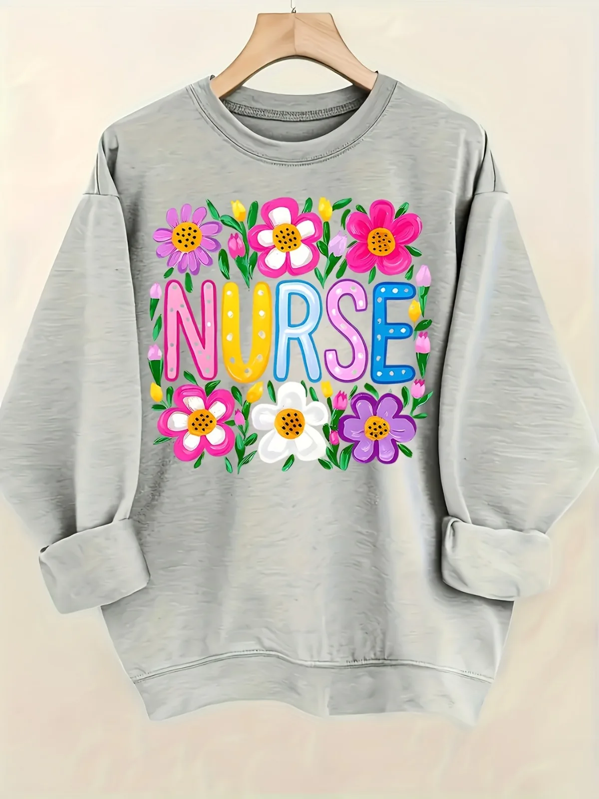 Felpa con cappuccio stampata con motivo da assistente alla moda casual da donna, comoda pullover girocollo a maniche lunghe, adatto per regali di festa