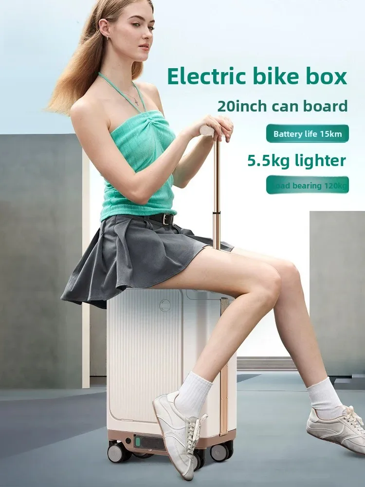 Smart Electric Luggage Rideable Large Capacity Travel Trolley Adult Seatable Mobility Suitcase