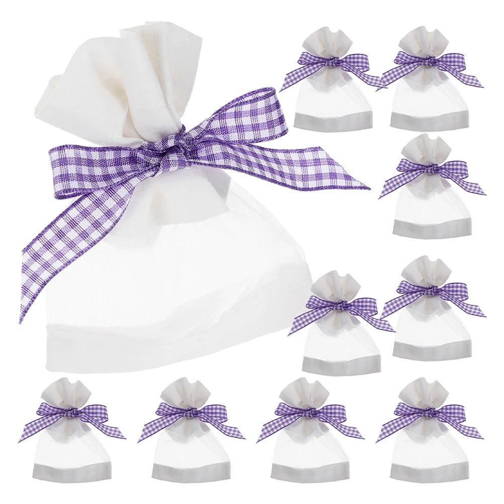 

20pcs Lavender Sachet Bags Empty Dried Mesh Fresheners Clothes Purple Fragrant Buds Organza Gauze Storage Sacks Home Aroma
