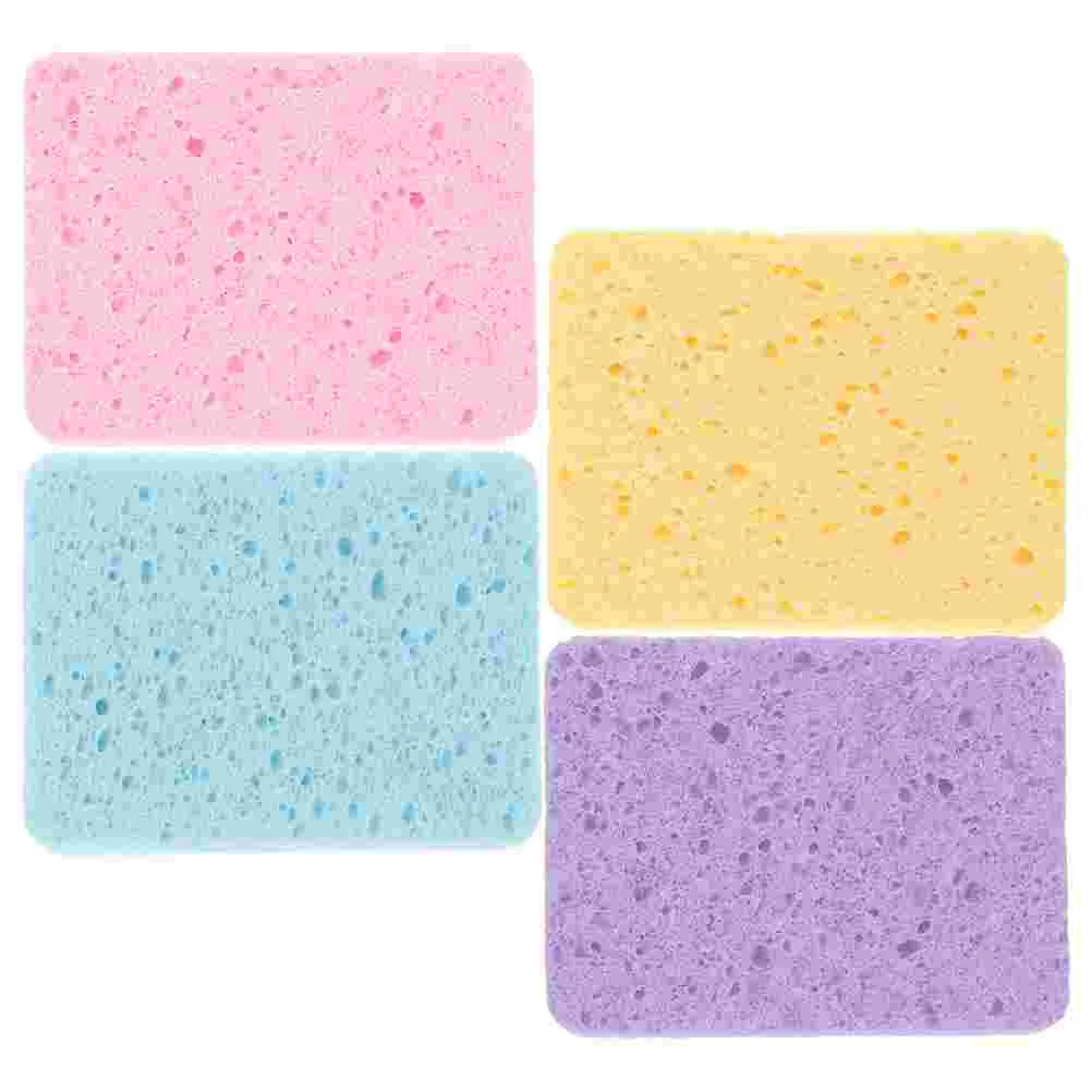 4pcs Super Absorbent Watercolor Painting Cleaning Sponges Efficient Water Absorption Multiple Colors Square Shape Brush