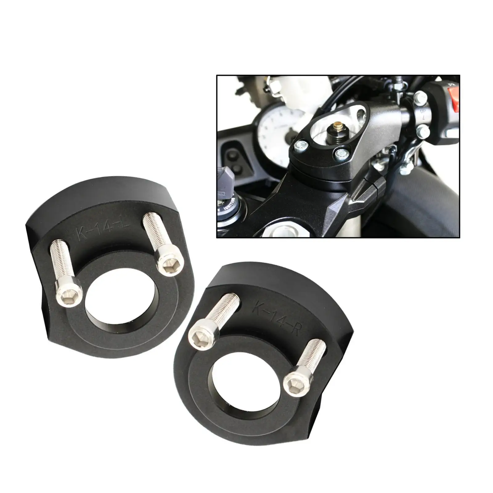

Motorcycle Aluminum Alloy Handlebar Riser Spacer Kit for ZZR 1400 ZZR1400 2006-2018 Handle Bar Adapters