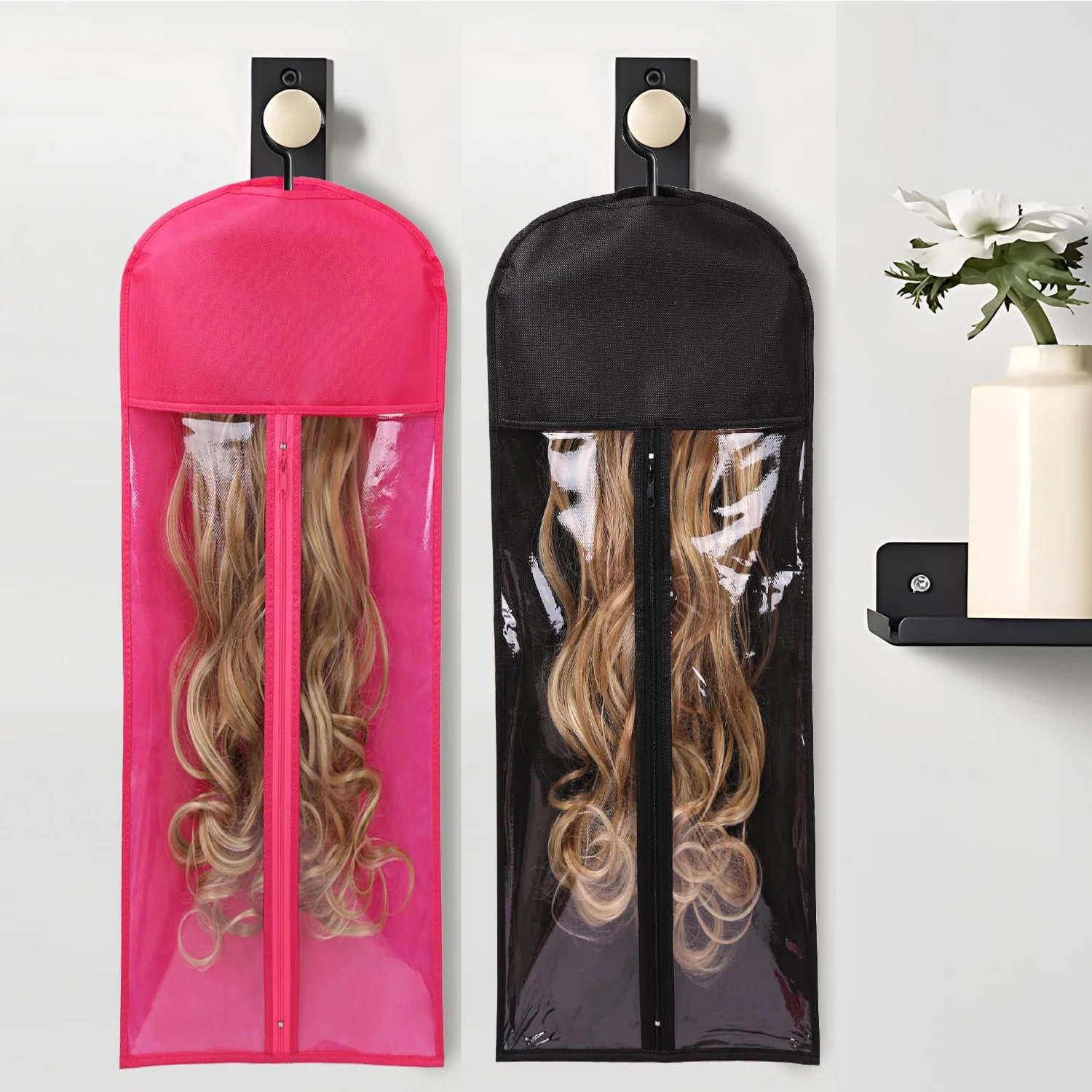 Bolsa de almacenamiento de pelucas extralargas, soporte de 60cm para múltiples extensiones de cabello, 80cm