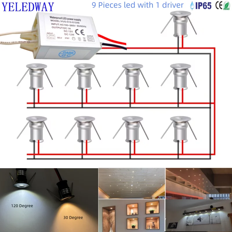 9-pcs-led-1w-spotlight-with-transformer-110v-220v-mini-downlights-12v-white-black-ip65-indoor-spot-lamps-cabinet-ceiling-lights
