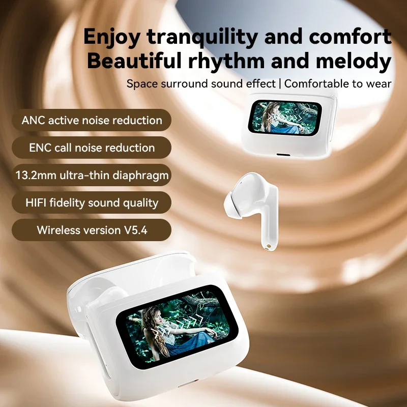 

W915 Tour Pro 2 Earphone Wireless V8 Earbuds ANC Noise Cancelling Headphone In Ear Touch Screen Controls Headset