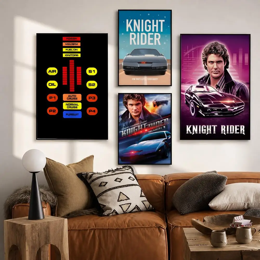 TV Series Knight Rider Poster HD Poster Wall Art Self-Stick No-Residue for Home Cafe Office Great Gift