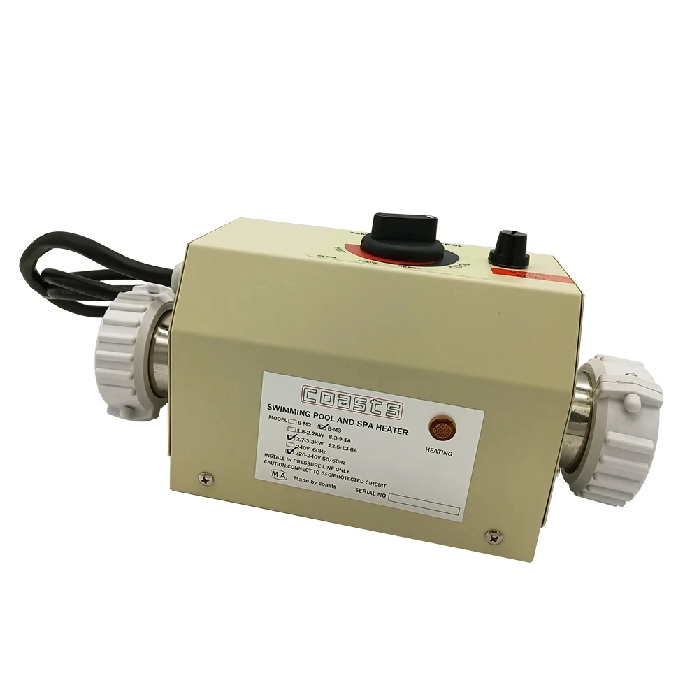 220V 3KW Electric Water Heater Thermostat for Swimming Pool Bathtub SPA Bath For Massage Hot Tub and Jacuzzi