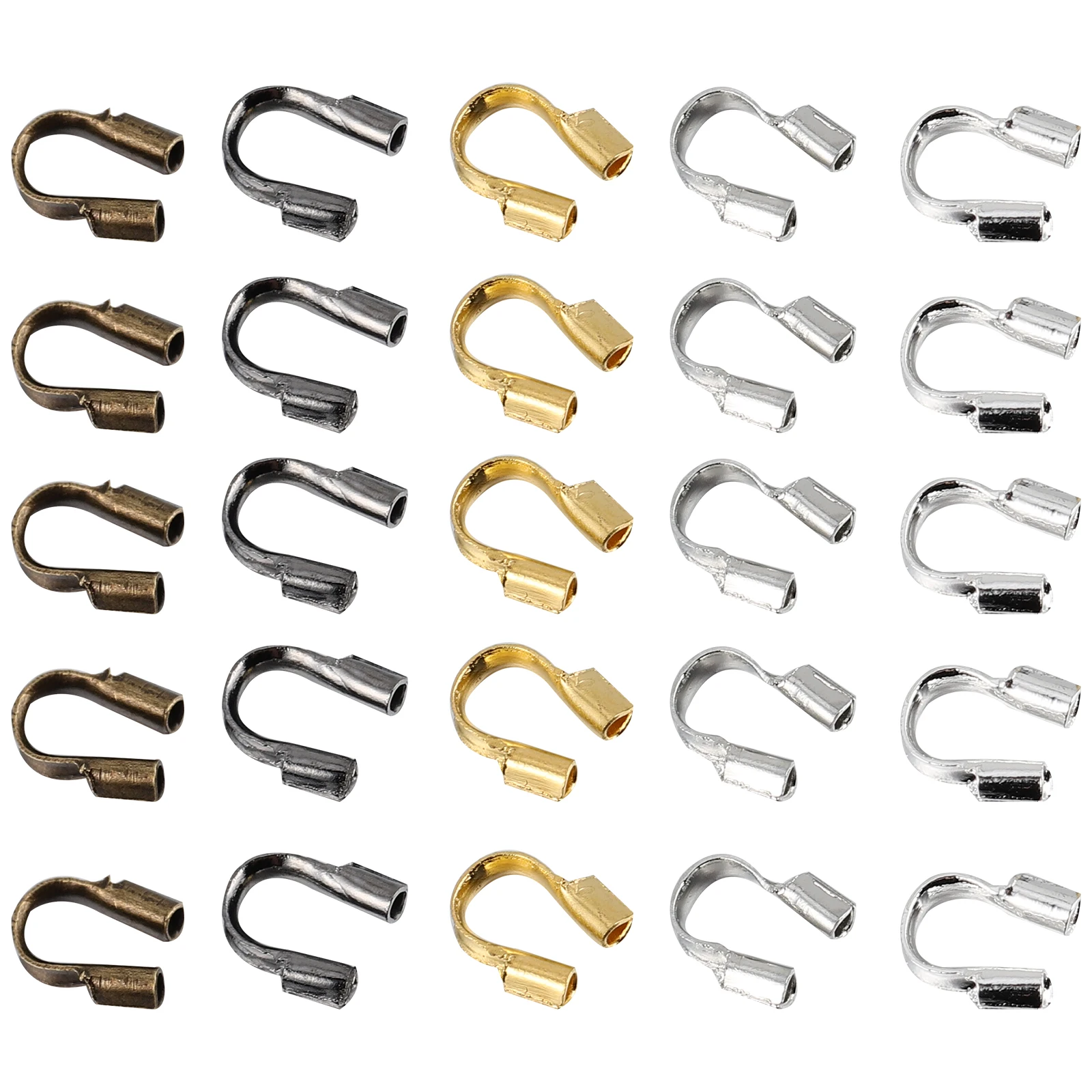 

500pcs U-shaped Tail Buckle Alloy Bead Tips for Silk Bracelet Necklace DIY Jewelry Making Tools Accessories Satin Cord