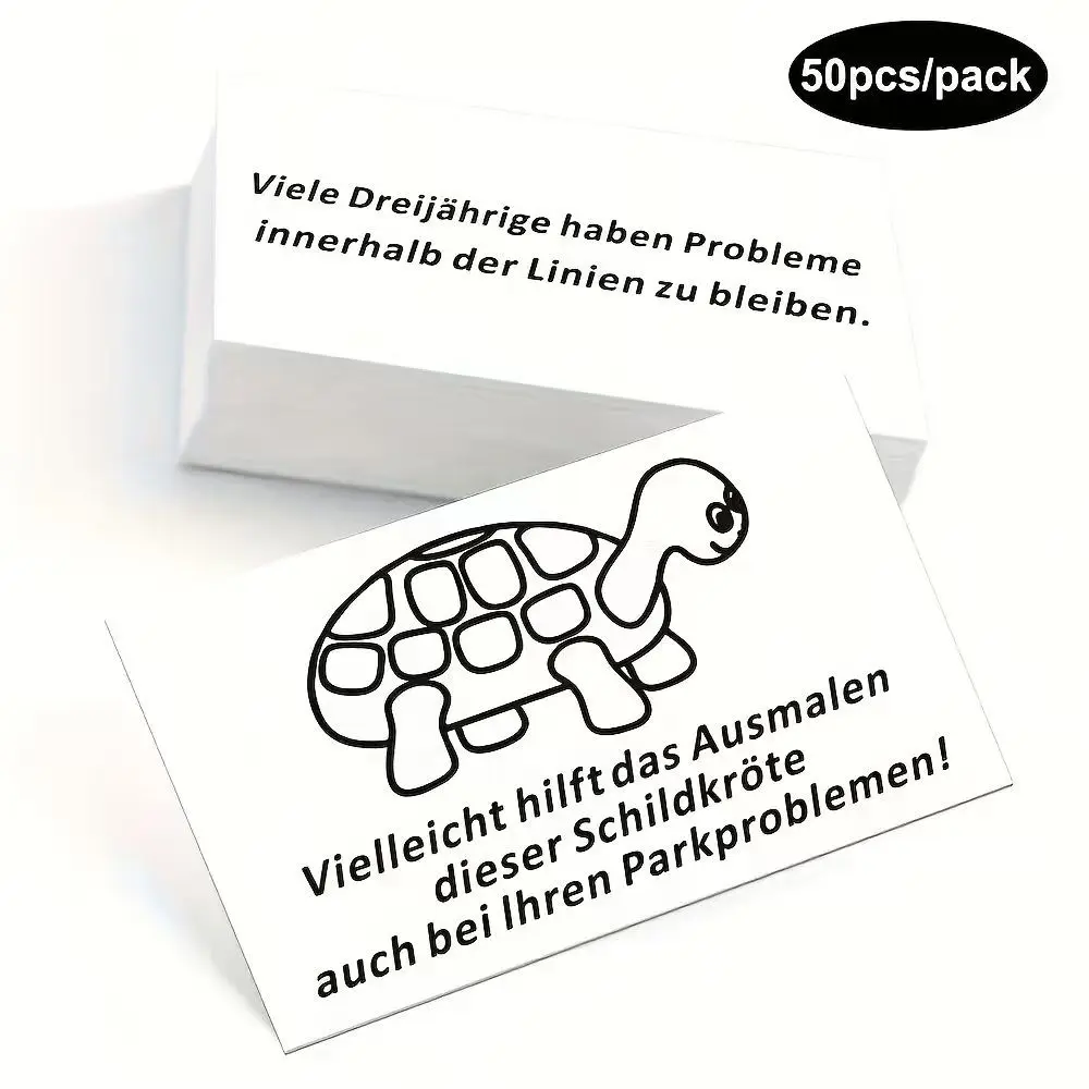 50pcs Fun German Parking Cards Funny Car Bad Parkings Cards 3.5x2.1 Inch Violation Funny Park Warning Card for Illegal Parking