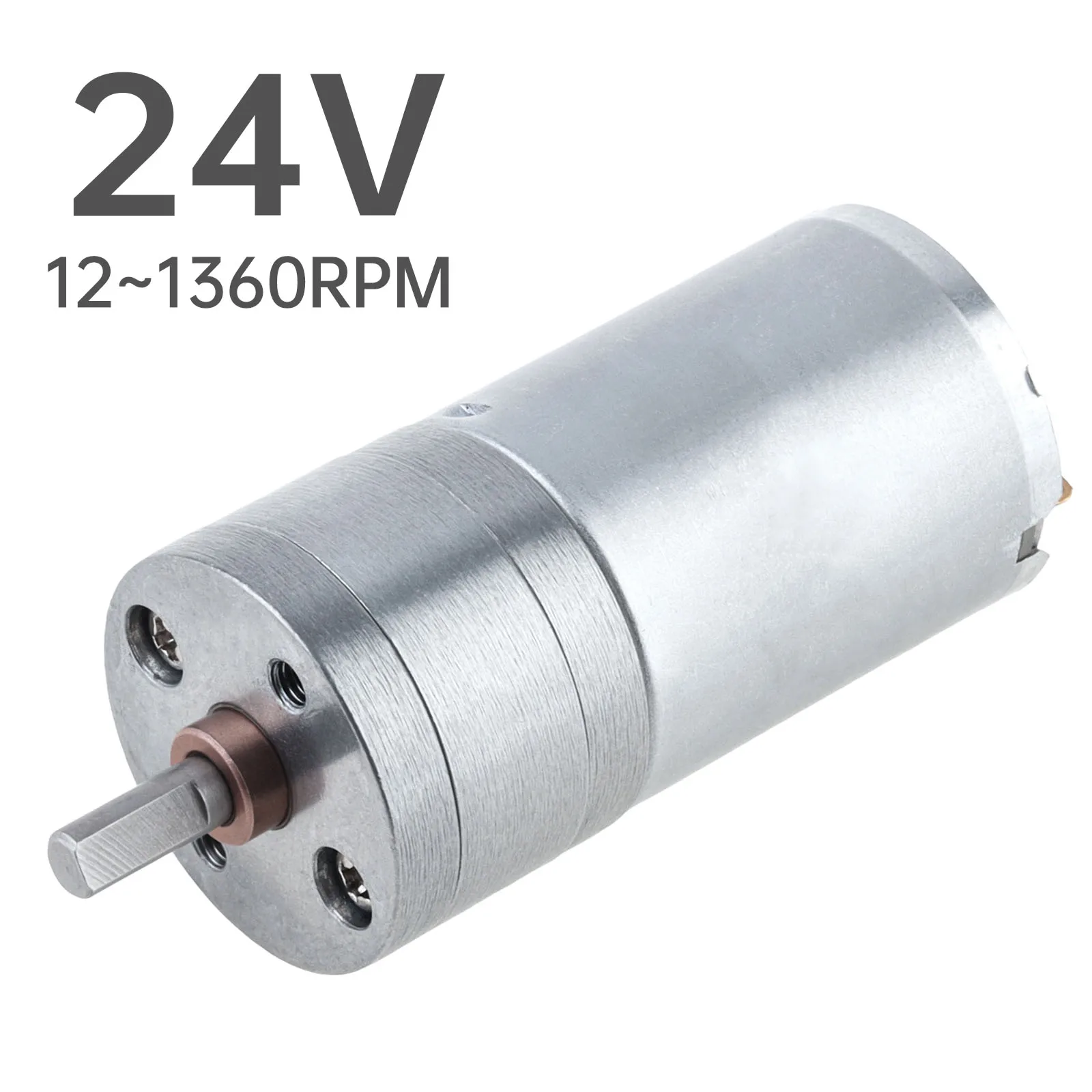 24V Central Output Shaft Geared Motor 12-1360RPM CW/CCW High Torque Gearbox Miniature Reduction Motor,JGA25-370 DC Gearbox Motor