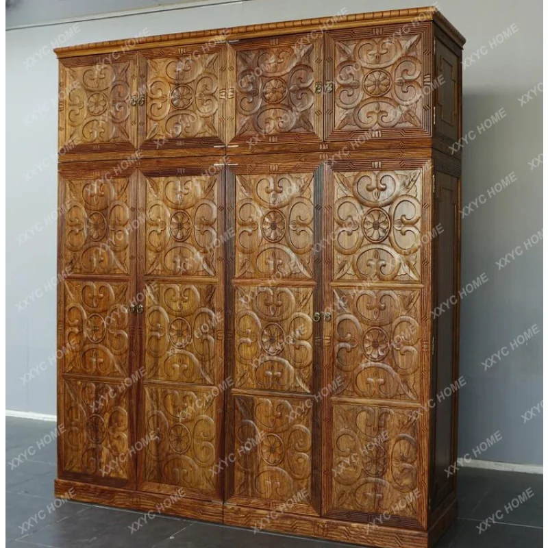 

Solid Wood Hedgehog Rosewood Wardrobe CB254-7 Old Elm Rosewood Component Wardrobe Top Cabinet