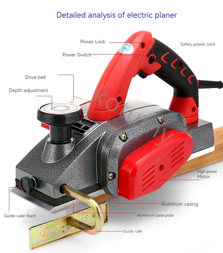 Imagem -04 - Plaina de Madeira Elétrica Multifuncional Ferramentas de Carpintaria Plano de Mão Doméstico Máquina de Corte de Madeira