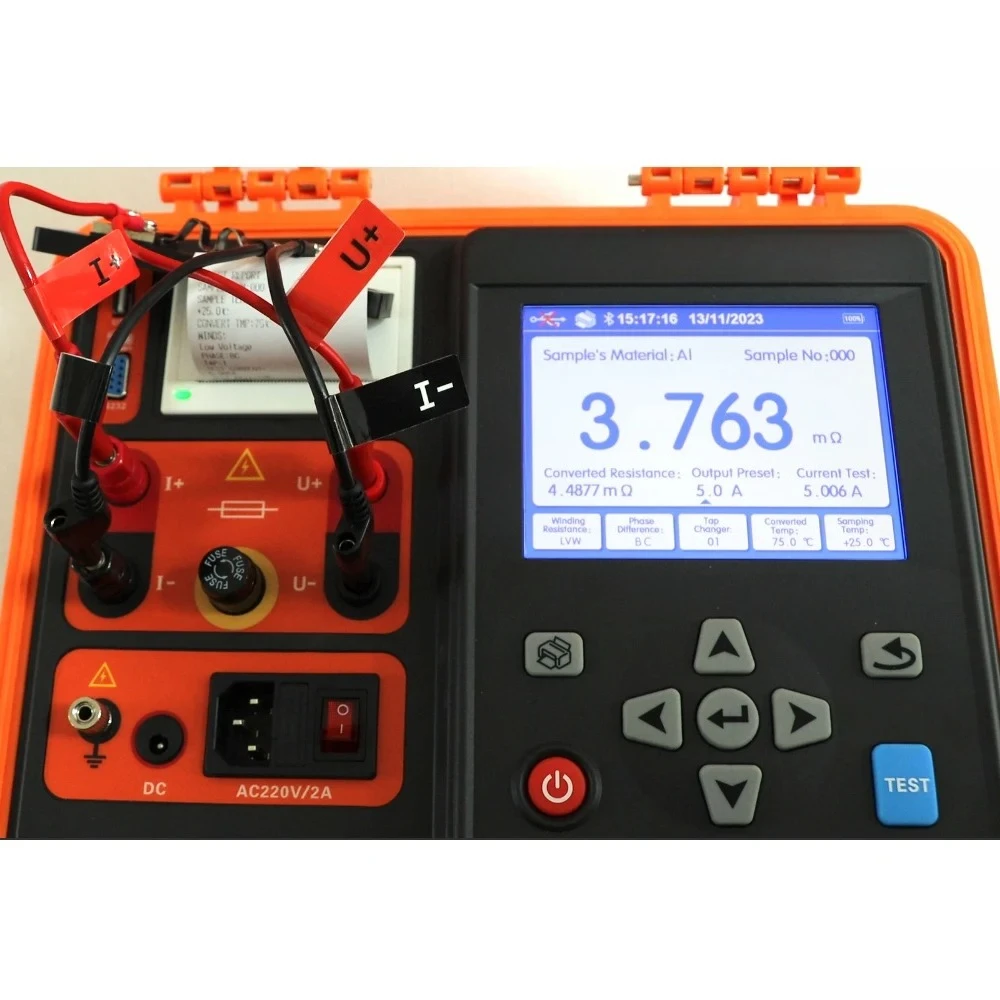 Digital Rechargeable 10A Transformer Winding Cable Milliohm Meter DC Resistance Tester Price