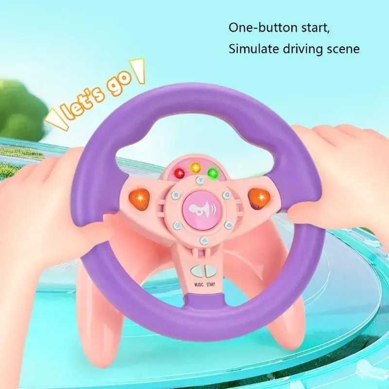 

Musical Steering Wheel Simulator For Toddler Hand Eye Coordination Training Lightup Educational Entertainment Toy 15UB