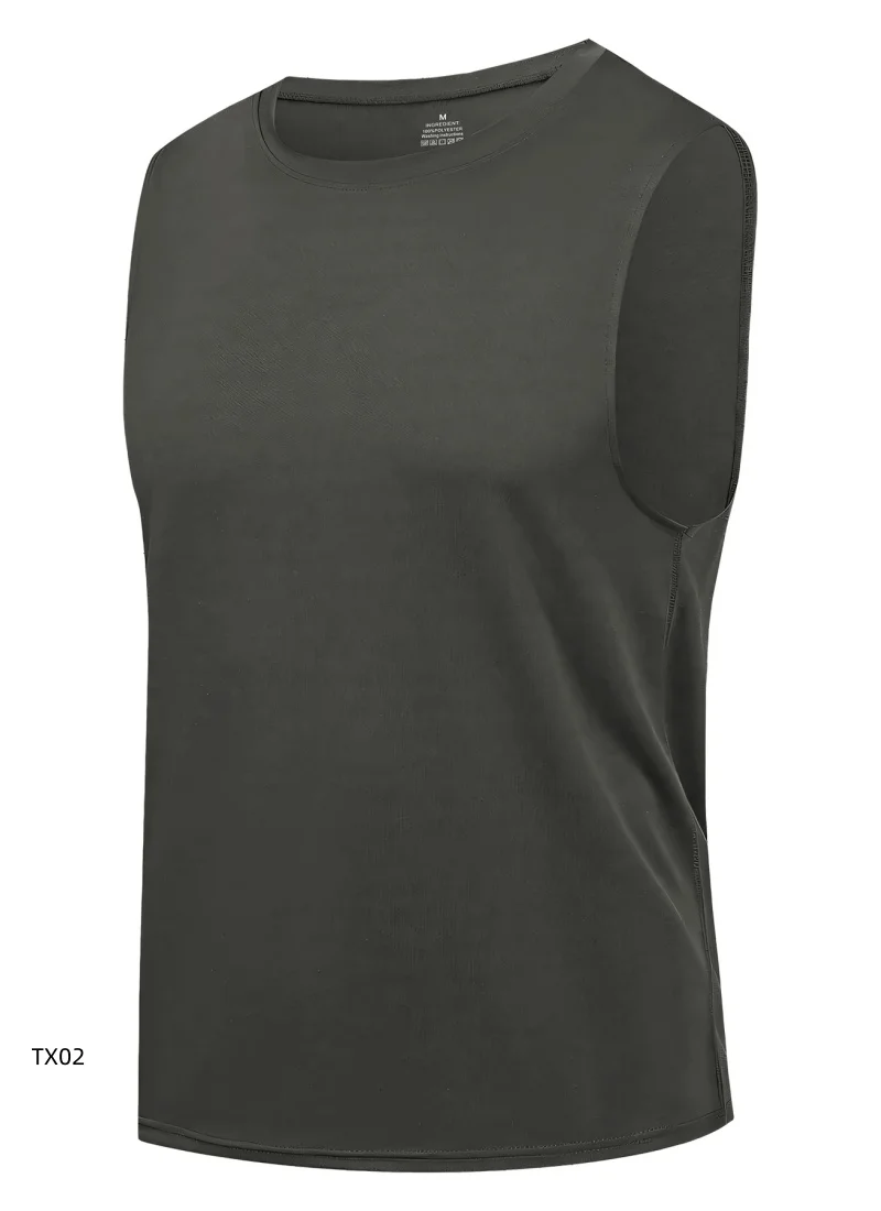 

Новая мужская футболка-майка 2026 года, однотонная, с круглым вырезом, для спорта на открытом воздухе, тренажерного зала, фитнеса, быстросохнущая, дышащая, большого размера