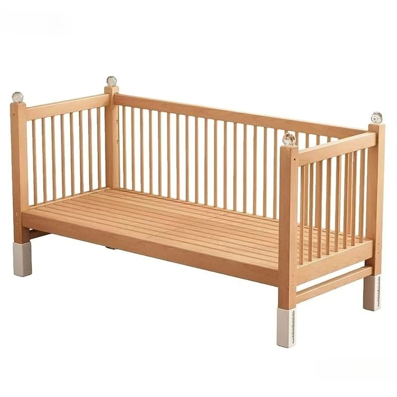 Spliced beech bedside widened cot
