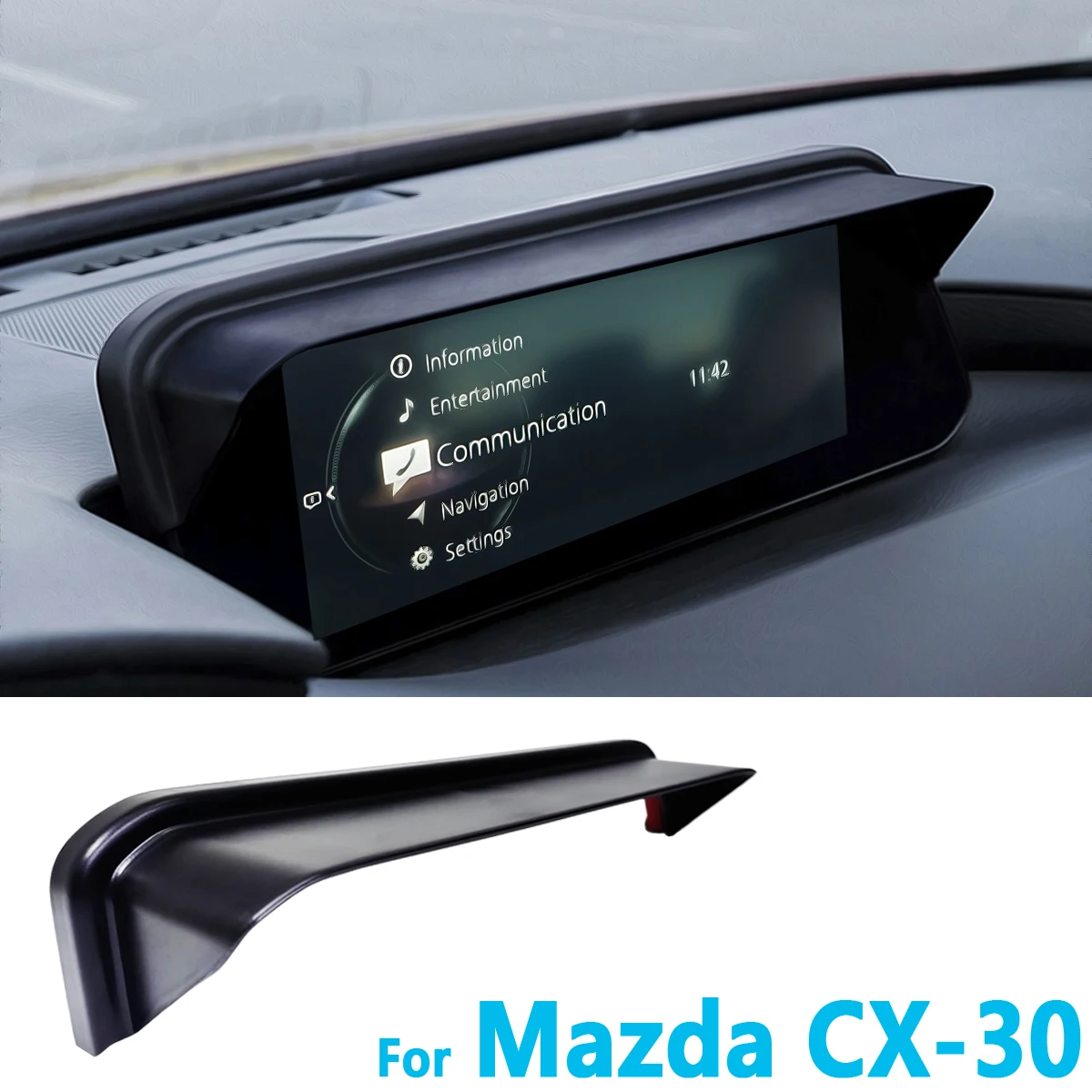 Samochodowy wyświetlacz infotainment Osłona przeciwsłoneczna Eliminuje odbicia Samochodowy ekran wyświetlacza Daszek do Mazda CX30 CX-30 2020-2024