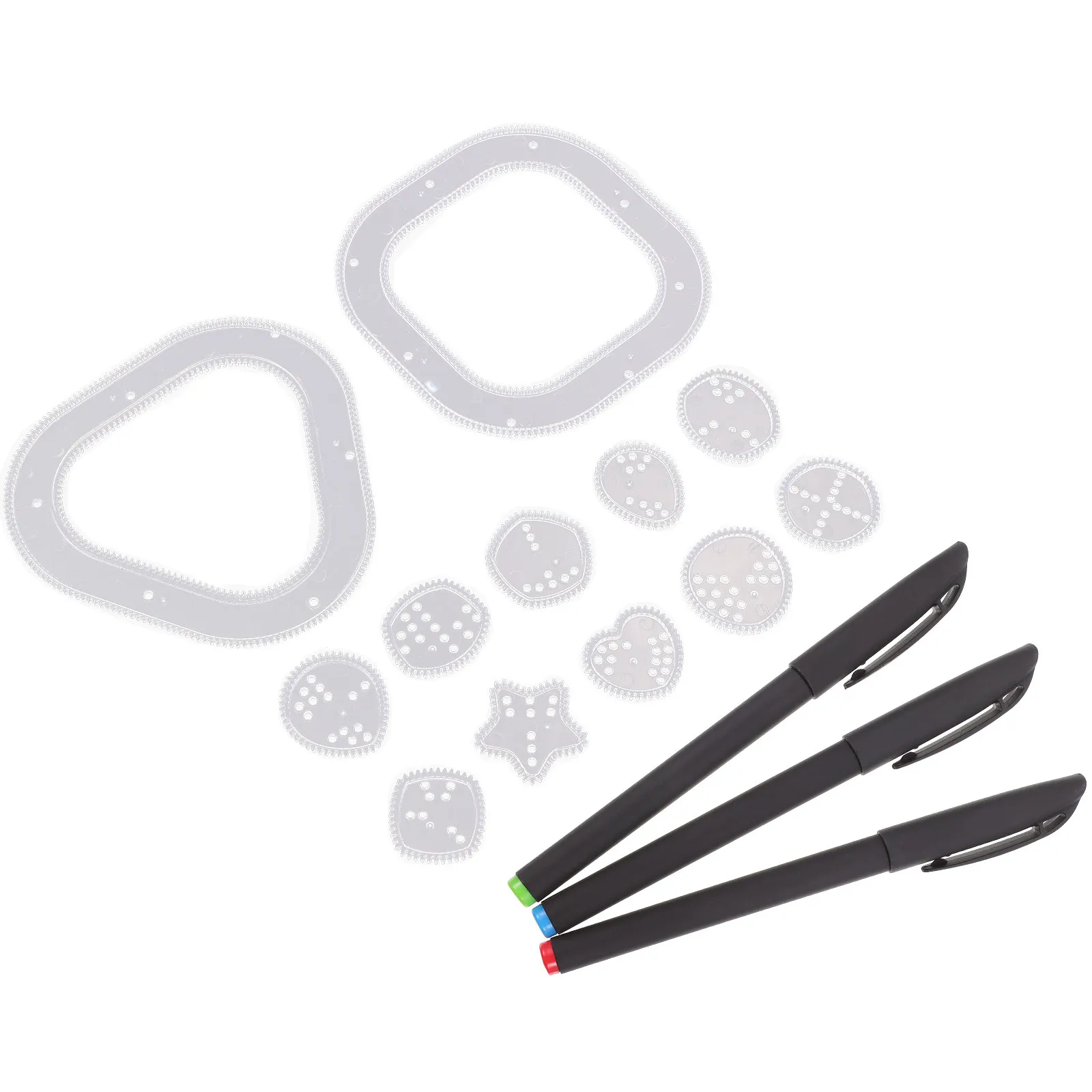 1Set Wanhua Template Ruler Fine Workmanship Drawing Stencils Set Educational Gift for Imagination Development