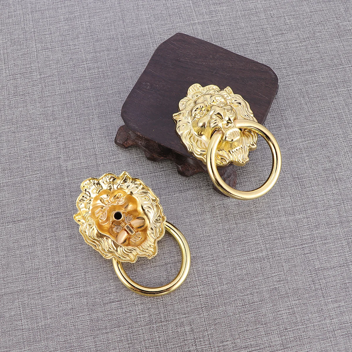 

6pcs Lion Head Pull Handle Knobs Zinc Alloy Cabinet Drawer Door Handles For Kitchen Cupboard Replacement Golden