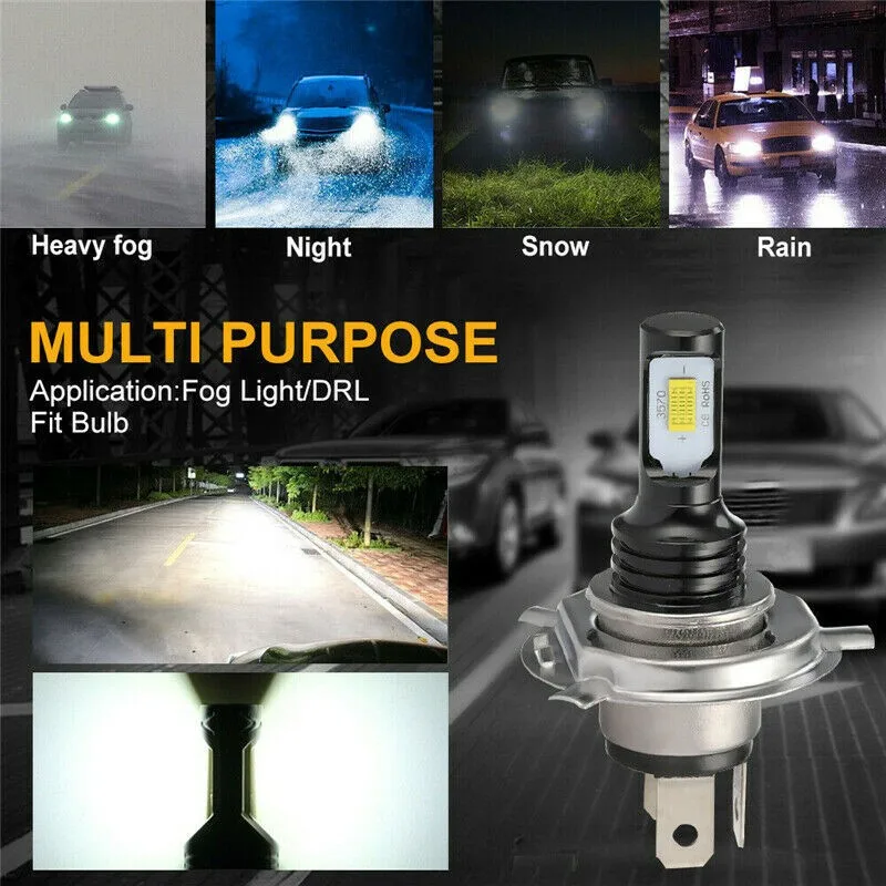 2Pcs H4 H7 H11 H10 LED Car Headlight Bulbs 3000K 6000K PSX24W 9005 HB3 9006 HB4 H8 H1 H3 Auto Lights Automobile Driving Fog Lamp