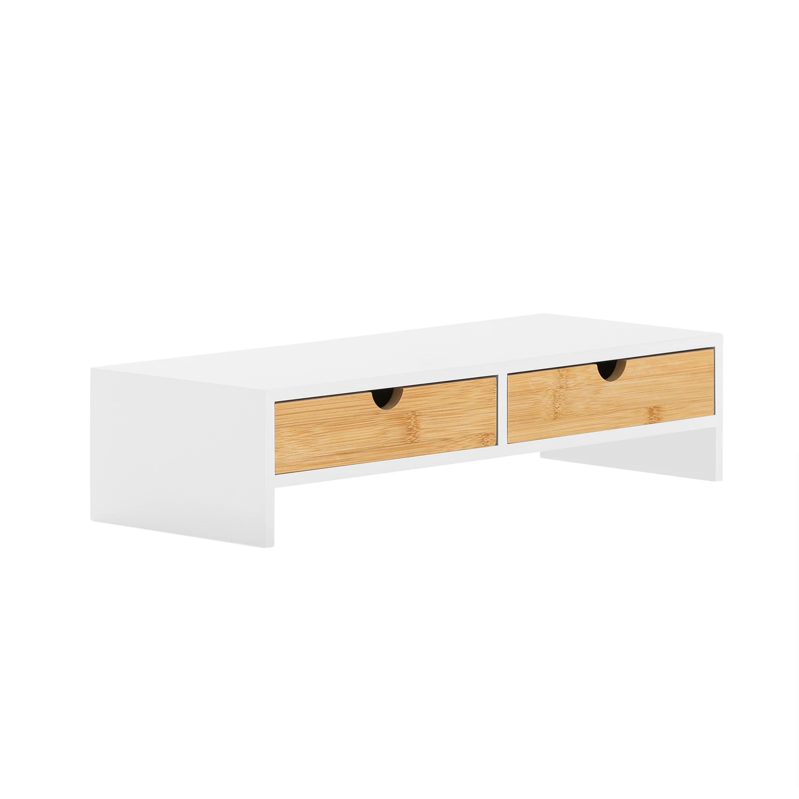 SoBuy BBF02 monitorschermstandaard, monitorverhoger met 2 laden, WDH ca. 47x11x18cm