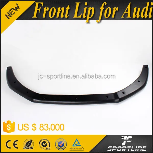 A4 B8 Black Painted Fiber Glass Front Bumper Lip Fits For 2009up