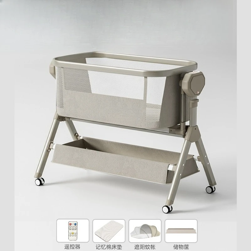 Electric shaker, multi-functional foldable crib, children's shaker with music to put the baby to sleep
