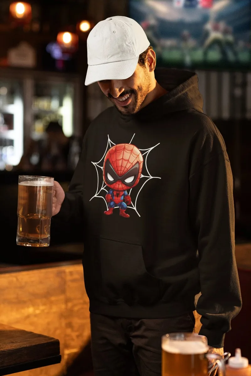 치비 스파이더맨 후드티 마블 스파이더맨 스웨터 후드 스웨터 스웨트셔츠 귀여운 카와이 후드티 편안한 후드티 훌륭한 선물